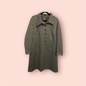 Vintage Winter Gray Houndstooth Dress